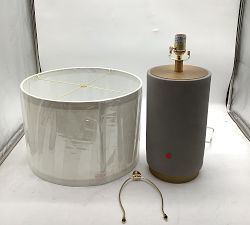 Open Box: Arvin Table Lamp (28") - Sea-Salt Linen Shade, Gray Cement/Antique Brass