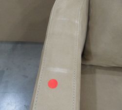 Open Box: Ayden Barrel Arm Leather Swivel Armchair (32") - Nubuck Wheat