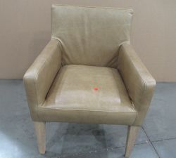 Open Box: Classic Leather Dining Armchair - Legacy Taupe, Seadrift