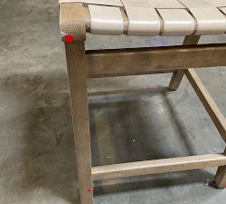 Open Box: Fenton Woven Leather Counter Stool (24") - Statesville Pebble, Seadrift