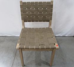 Open Box: Fenton Woven Leather Dining Chair - Statesville Pebble, Seadrift