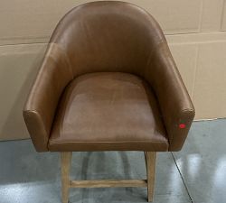 Open Box: Gideon Leather Counter Stool (25") - Signature Maple, Seadrift