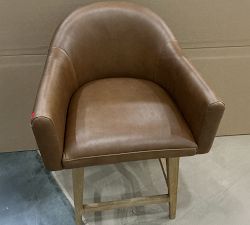 Open Box: Gideon Leather Counter Stool (25") - Signature Maple, Seadrift