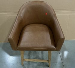Open Box: Gideon Leather Counter Stool (25") - Signature Maple, Seadrift