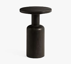 Open Box: Larkin Round Accent Table (14") - Warm Black