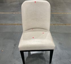 Open Box: Layton Grand Leather Dining Chair - Statesville Pebble, Blackened Oak