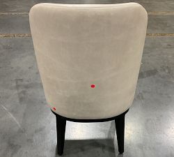 Open Box: Layton Grand Leather Dining Chair - Statesville Pebble, Blackened Oak