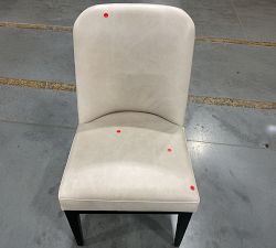 Open Box: Layton Grand Leather Dining Chair - Statesville Pebble, Blackened Oak