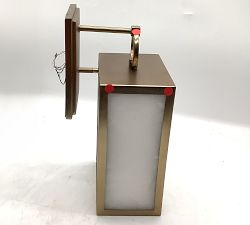 Open Box: Manor Alabaster Outdoor Sconce (19") - Tumbled Brass