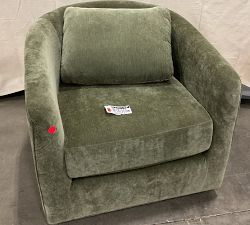 Open Box: Remmy Petite Swivel Chair (32") - Rustic Chenille Dark Moss