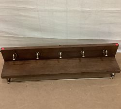 Open Box: Summerville Entry Shelf With Hooks (36") - Tuscan Brown, Antique Bronze