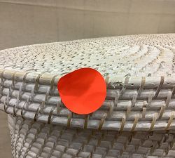Open Box: Tava Handwoven Rattan Divided Hamper - White