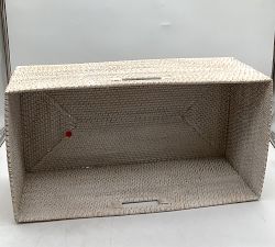 Open Box: Tava Handwoven Utility Basket, Extra Large (26.5"W x 10"H) - Whitewash