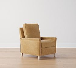 Open Box: Tyler Square Arm Leather Tall Manual Recliner without Nailheads (41") - Nubuck Camel, Seadrift