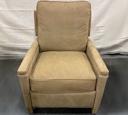 Open Box: Tyler Square Arm Leather Tall Manual Recliner without Nailheads (41") - Nubuck Camel, Seadrift
