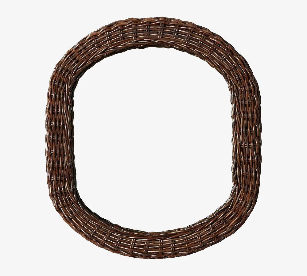 Hand-Braided Roseau Rattan Oval Mirror by Pottery Barn