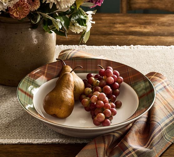 Woodrow Plaid Stoneware Serving Bowl