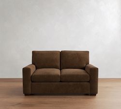 Pearce Modern Square Arm Leather Sofa (64"&ndash;120")