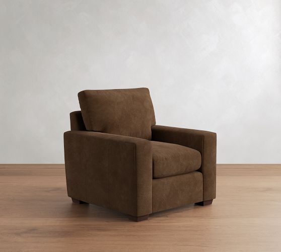 Pearce Modern Square Arm Leather Chair by Pottery Barn