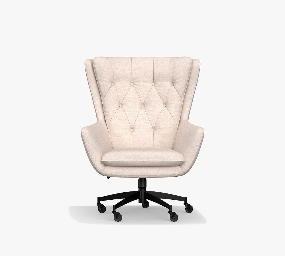 Wells Upholstered Swivel Desk Chair by Pottery Barn