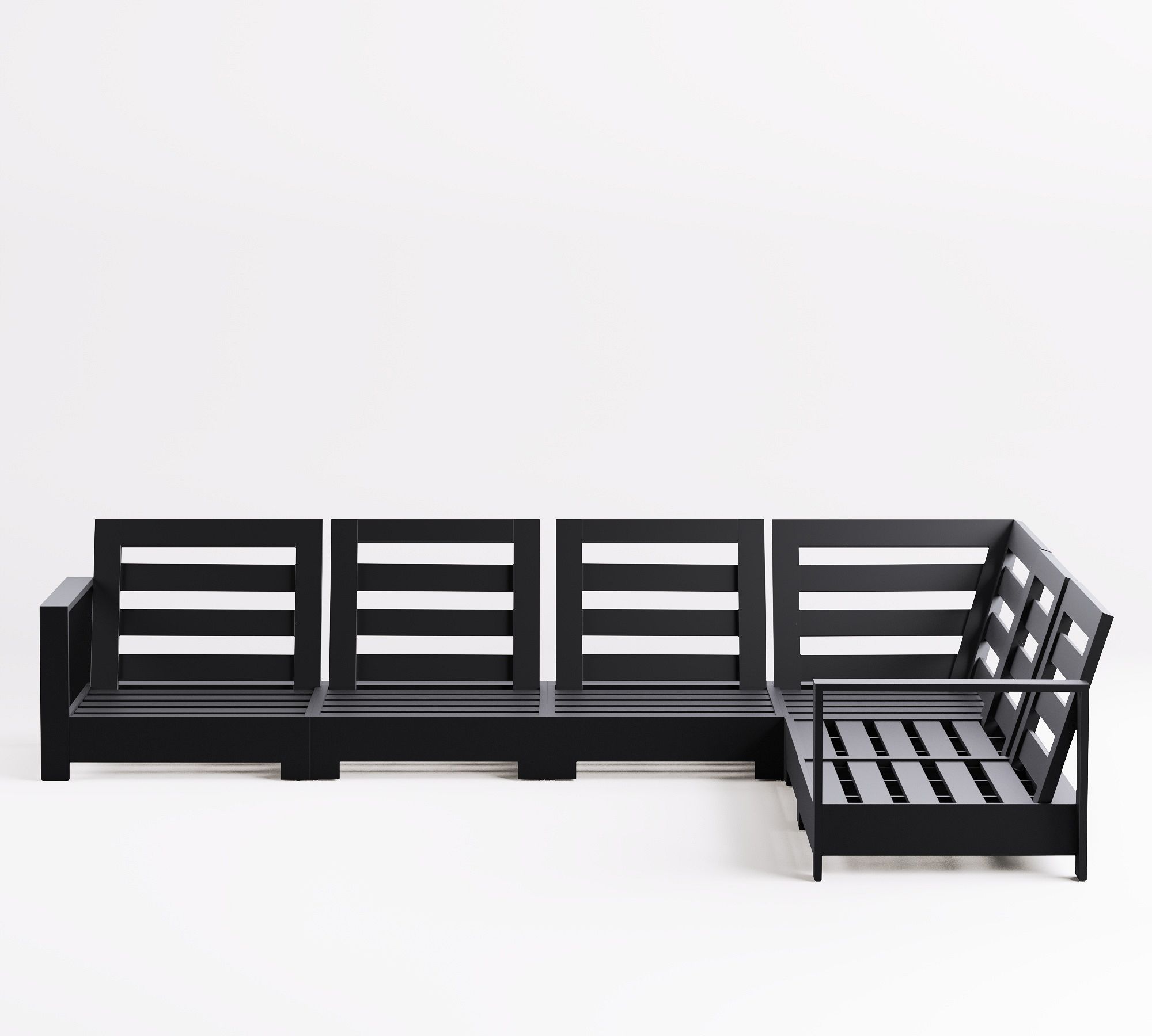 Malibu Metal Platform 6-Piece Outdoor Sectional (140")