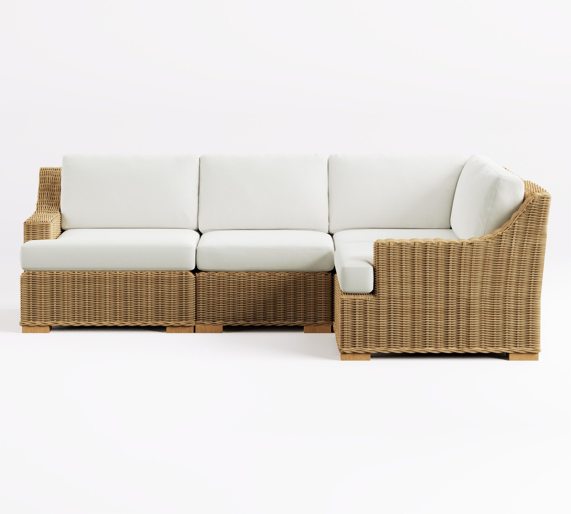 Huntington Wicker 4-Piece Slope Arm Outdoor Sectional (100")