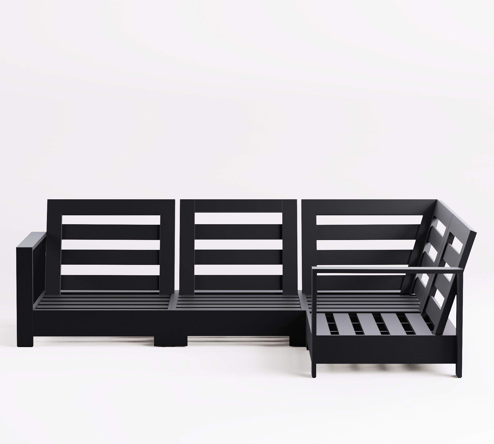 Malibu Metal Platform 4-Piece Outdoor Sectional (107")