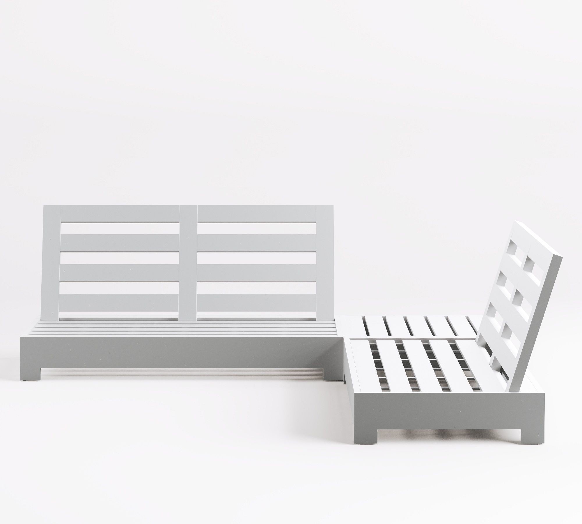 Malibu Metal Platform 3-Piece Outdoor Loveseat Sectional (99")