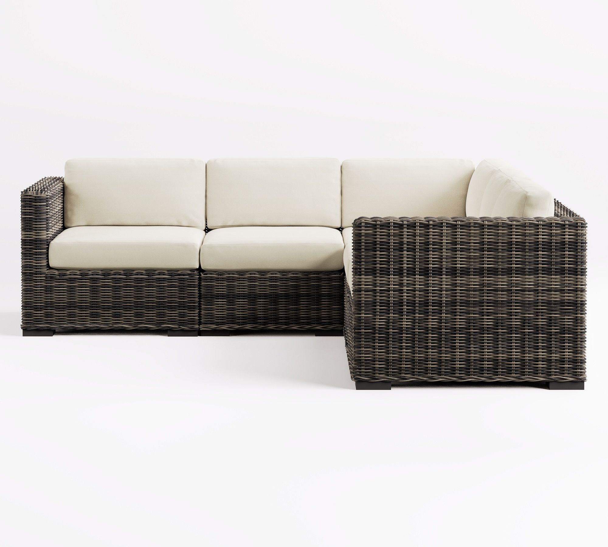 Huntington Wicker 5-Piece Square Arm Outdoor Sectional (94")