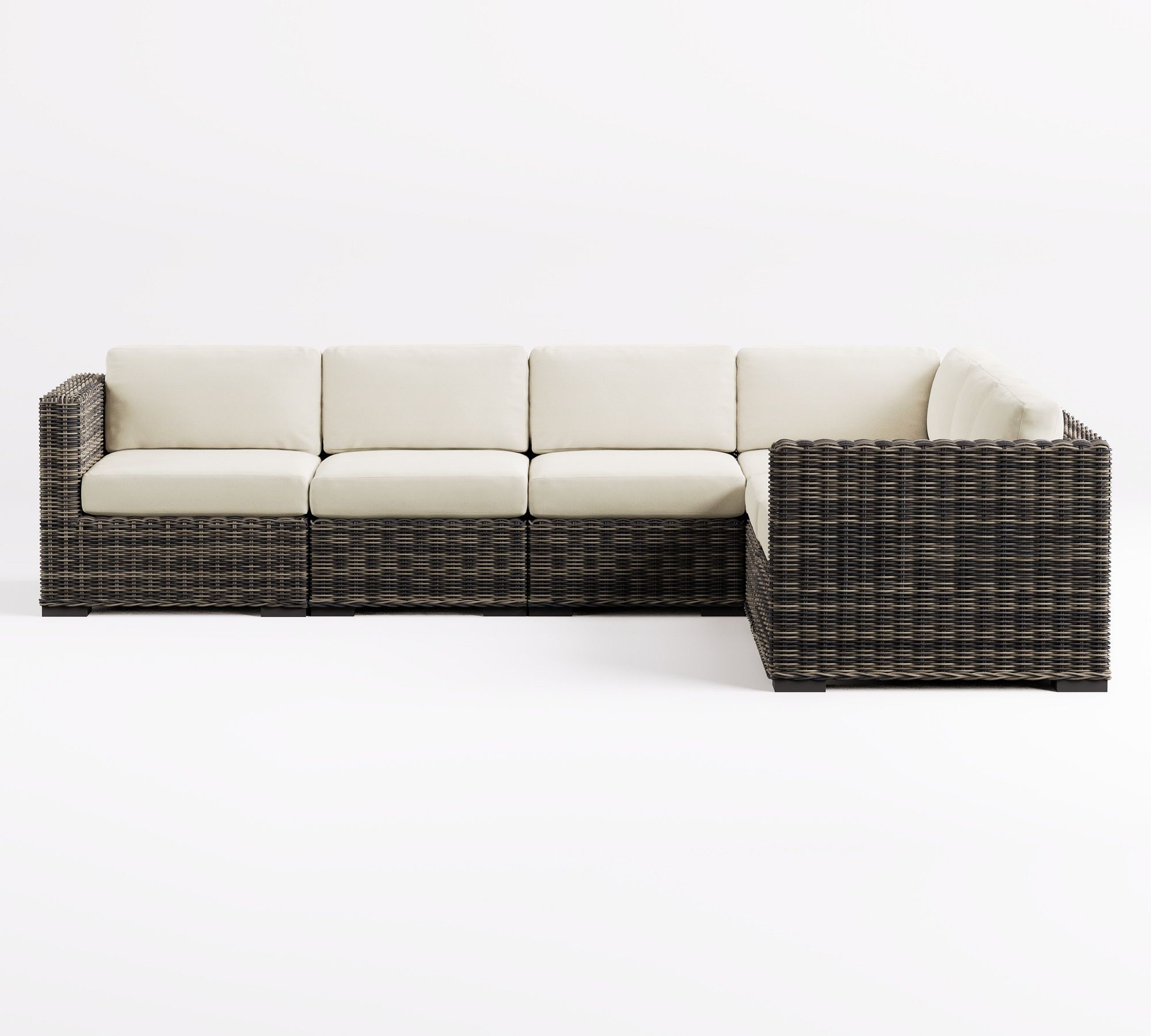 Huntington Wicker 6-Piece Square Arm Outdoor Sectional (120")