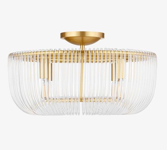 Ranae Glass Round Flush Mount (20") by Pottery Barn
