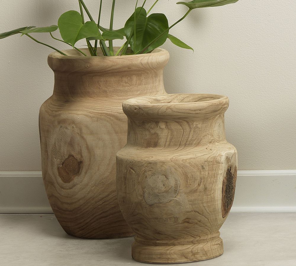 Handcrafted Laguna Wooden Vase by Pottery Barn