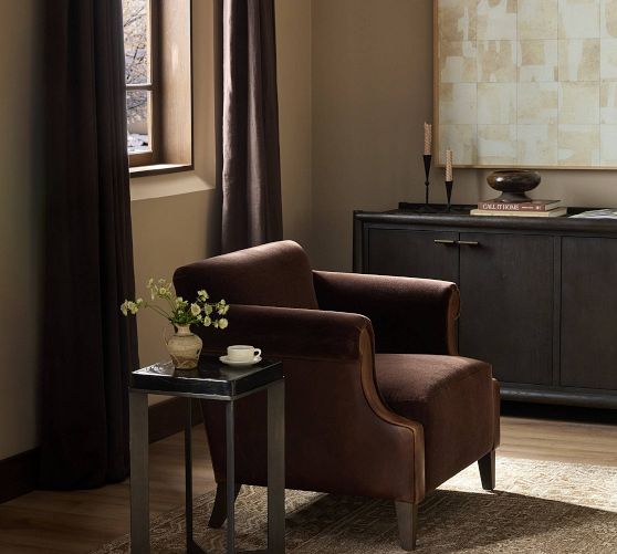 Maribel Roll Arm Leather Chair by Pottery Barn