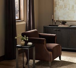 Maribel Roll Arm Leather Chair