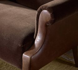 Maribel Roll Arm Leather Sofa