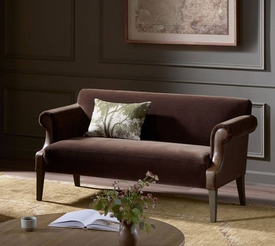Maribel Roll Arm Leather Sofa by Pottery Barn
