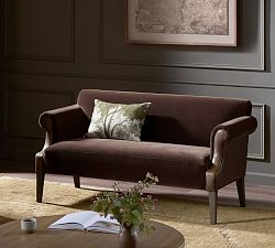 Maribel Roll Arm Leather Sofa