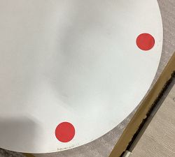 Open Box: Cayman Concrete &amp; Eucalyptus Round Outdoor Side Table (26") - Biscotti, White Concrete Top