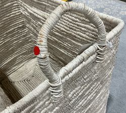 Open Box: Coil Basket, Tall Rectangular (24"W x 22"H) - White Wash