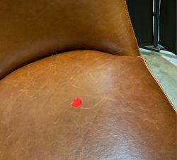 Open Box: Layton Leather Bar Stool (31.5") - Statesville Molasses, Blackened Oak