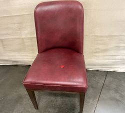 Open Box:  Layton Leather Grand Dining Chair - Legacy Merlot, Vintage Amber