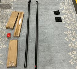 Open Box: Outdoor Standing String Light Standing Posts Only, Set of 2 - Black