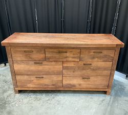 Open Box: Reed 7-Drawer Dresser (57.5") - Antique Umber, Antique Brass
