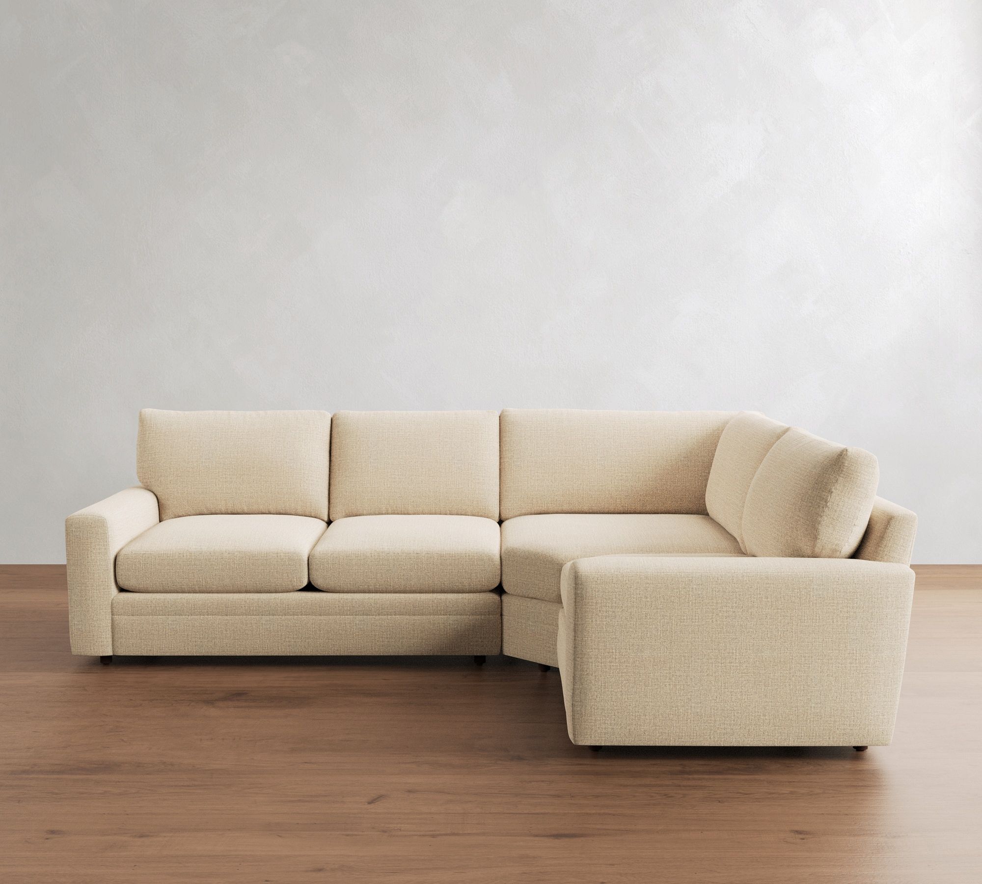 Pearce Modern Square Arm Deep Seat 3-Piece Wedge Sectional (123")
