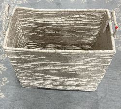 Open Box: Coil Basket, Tall Rectangular (24"W x 22"H) - White Wash