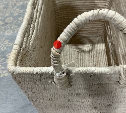 Open Box: Coil Basket, Tall Rectangular (24"W x 22"H) - White Wash