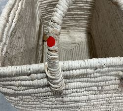 Open Box: Coil Basket, Tall Rectangular (24"W x 22"H) - White Wash