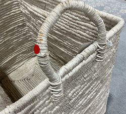Open Box: Coil Basket, Tall Rectangular (24"W x 22"H) - White Wash
