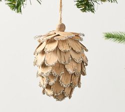 Rustic Glitter Pinecone Ornament