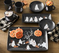 Scary Squad Stoneware Appetizer Plates - Mixed Set of 4